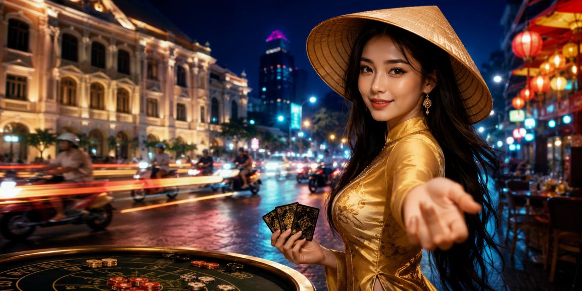 Cảnh giải trí ban đêm tại TP Hồ Chí Minh với game bài truyền thống