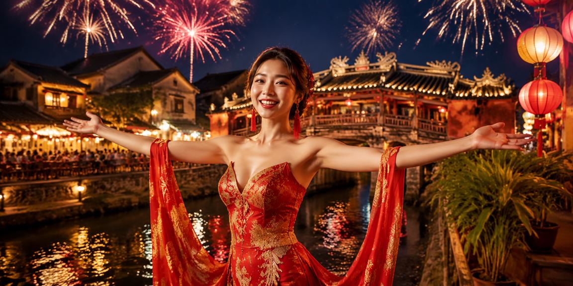 Không khí giải trí casino sôi động tại chợ đêm Hội An với nhiều người tham gia